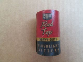 Vintage Rare Usa Lite " Red Top " No.  95 D Cell Battery Paper Label Flashlight