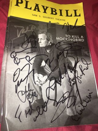 Rare Preview Cover Daniels,  Cast Signed To Kill A Mockingbird Broadway Playbill