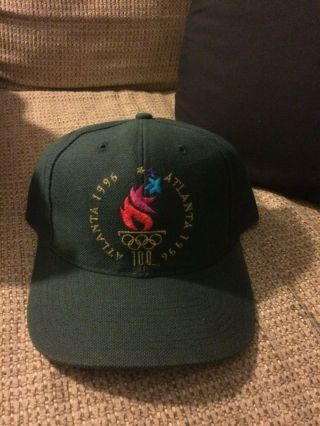 Vintage The Game Atlanta 1996 Olyimpic Snapback Hat Very Rare Green