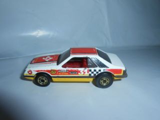 Vtg 1979/1980s Hot Wheels Rare White Turbo Mustang Gt Gold Hot Ones Malaysia