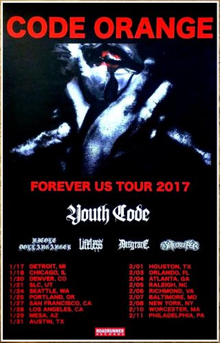 Code Orange Forever 2017 Ltd Ed Rare Tour Poster,  Punk Metal Rock Poster