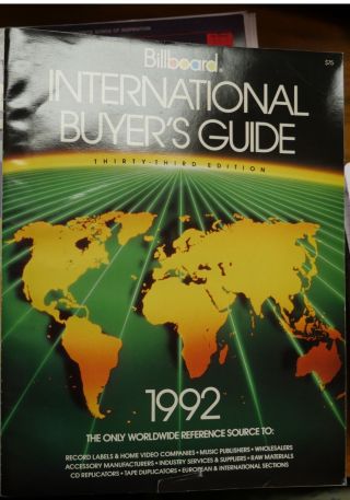 Billboard International Buyers Guide 33 Ed.  1992 Vtg Rare Songs/music Cat.