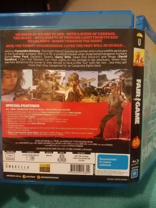 Fair Game (Blu - ray) UMBRELLA REGION RARE OOP HORROR 3