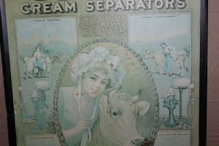 RARE 1910 DELAVAL CREAM SEPARATORS METAL FARM SIGN COW FEED SEED MILKING DAIRY 6