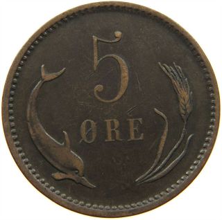 Denmark 5 Ore 1890 Rare T77 373