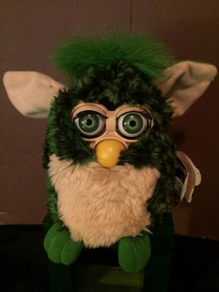 Vintage Furby Green Eyes Mohawk 1998 70 - 800 With Tag Rare.