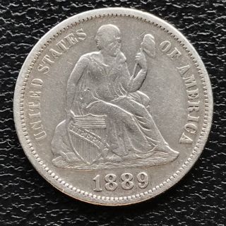 1889 Seated Liberty Dime 10c Rare 7686
