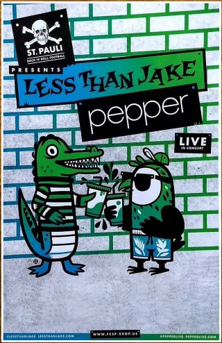 Less Than Jake | Pepper Tour 2017 Ltd Ed Rare Poster,  Punk Rock Poster