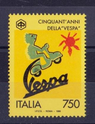 " Giallo Errore " Vespa Error Stamp 1996 Rare Motorcycle Moto