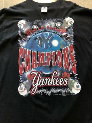 Vintage 1998 York Yankees World Series T - Shirt Black Sz Xl Rare Mlb Champ