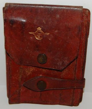 Rare – Wwii Indian Raf Flight Personell Leather Wallet / Pass Id