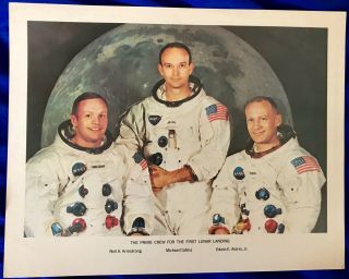 Rare 1969 Nasa Print Photo Apollo 11 Astronauts First Moon Landing - 69 - Hc - 469