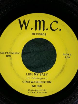 Gino Washington Ultra Rare Northern Soul 45 On A Impossible To Find W.  M.  C.  Label