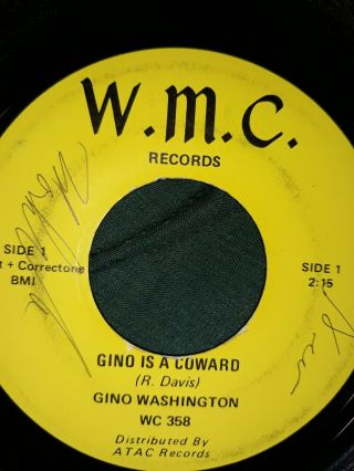 GINO WASHINGTON ULTRA RARE NORTHERN SOUL 45 ON A IMPOSSIBLE TO FIND W.  M.  C.  LABEL 2