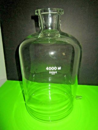 Very Rare & Vintage Kimax 4000 Ml Glass Chemistry Laboratory Beaker Slow Drip