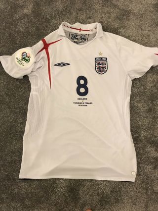 Rare Frank Lampard Chelsea England Shirt Size Medium World Cup 2006 V Trinidad
