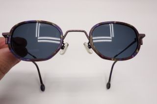 Rare Vtg 1994 L.  A.  Eyeworks Sanger Rx Eyeglasses Frame Purple Gray Tortoise 9123 3