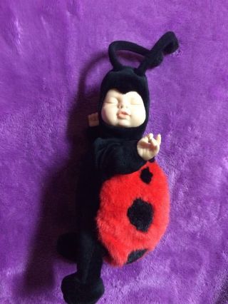 Newborn Baby Ladybug Plush Doll By Anna Geddes Rare Collectible 9 " Anne