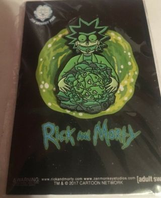 Rick And Morty Rickmobile Exclusive Rick Isotope Pin Very Rare Glows In Dark