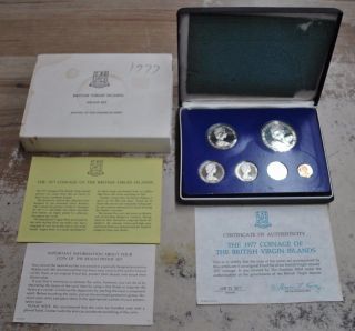 1977 British Virgin Islands - Official Proof Set (6) W/ Silver & - Rare Birds