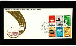 Singapore 1969 - Mini Sheet - 150th Anniv.  Of Foundation - First Day Cover Rare