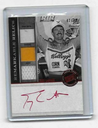 2014 Press Pass Redline Remarkable Relic Autographs Red Terry Labonte 42/50 Rare