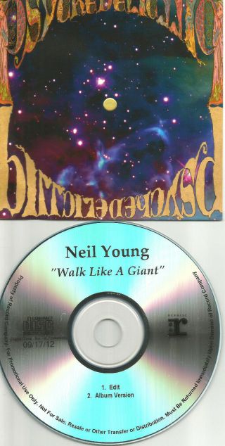 Neil Young Walk Like A Giant 2012 W/ Rare Edit Promo Radio Dj Cd Single Usa