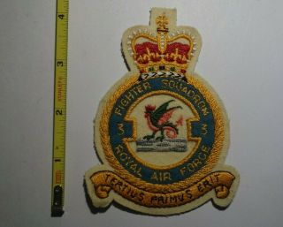 Extremely Rare Wwii Royal Air Force Fighter Squadron 3 Patch.