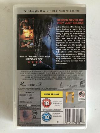 Rambo (UMD Movie for PSP,  2008) RARE 3
