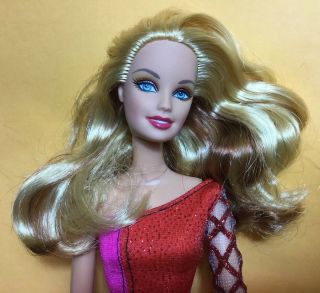 Barbie Doll Rare Swappin Styles Blonde Hair Brown Streaks Bright Blue Eyes
