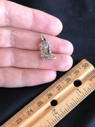 Rare Ja James Avery 925 Sterling Silver Drill Team Cowboy Boot Charm Pendant