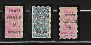 Guatemala: 1898; Scott 90,  2 92,  Double Overprint,  Rare,  Ebg058