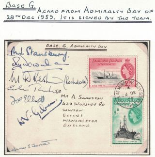 1959,  Scientific Bases In The Falkland Islands,  Admiralty Bay,  Signed,  Rare.