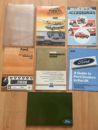 Rare Ford Fiesta Mk2 Xr2 Owners Manuals & Handbook Pack
