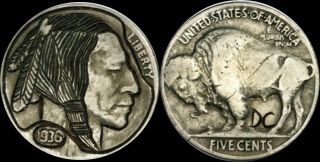 1 Of A Kind 1936 Buffalo Nickel " Indian Head " (hobo) Rare Coin