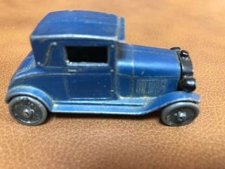 Old Vintage 1928 Tootsietoy Model A Ford Coupe Blue W/ Disc Wheels Rare Conditio