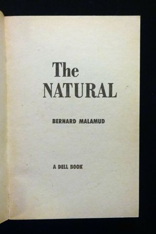 1952 THE NATURAL by Bernard Malamud,  1st Dell Paperback,  Baseball,  VG,  RARE 2