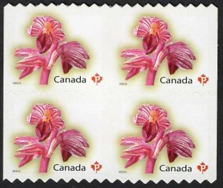 ✔ Canada 2357iv Rare Imperf.  Vert.  Block Of 4 From Uncut Sheet Of 100,  Orchid