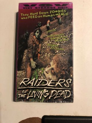 Raiders Of The Living Dead Vhs Very Strange Video Zombies Rare Oop