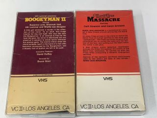 RARE HORROR VHS VCII Mardi Gras Massacre & Boogey Man II (2) 4