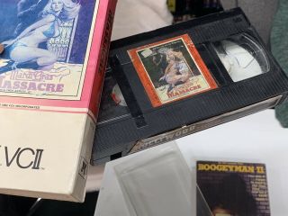 RARE HORROR VHS VCII Mardi Gras Massacre & Boogey Man II (2) 7