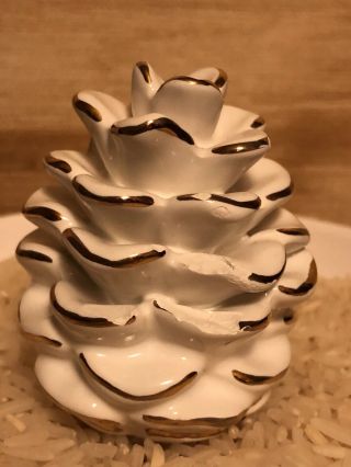 Nora Fleming Rare White Pine Cone - Retired & Chick. ,  both have chips. 4