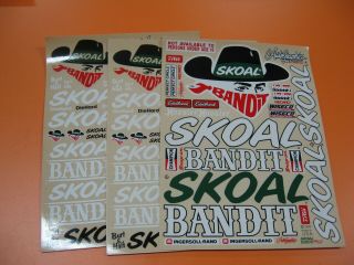 Autographics 1) 617 & 2) 602 Skoal Bandit 6 " X 8 " Decal Sheets.  Ultra Rare