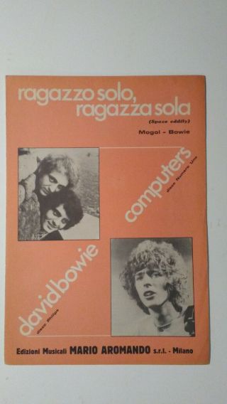 David Bowie Rare Italian Sheet Music Ragazzo Solo Ragazza Sola 1969