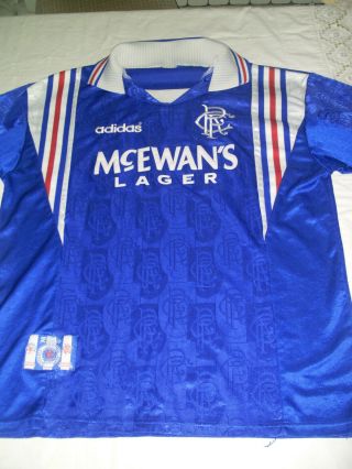 Rangers F.  C 1996 - 97 Shirt - Rare Mcewans Lager Training Shirt? 44 " Chest