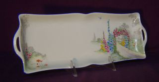 Shelley long SANDWICH TRAY QUEEN ANNE Art Deco ARCHWAY OF ROSES 11606 rare shape 2