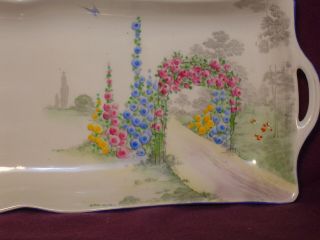 Shelley long SANDWICH TRAY QUEEN ANNE Art Deco ARCHWAY OF ROSES 11606 rare shape 4