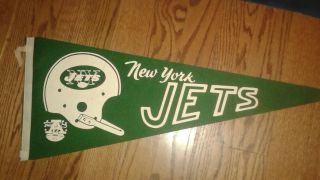 Vintage Extremely Rare York Jets Felt Pennant Full Size Tip Cut