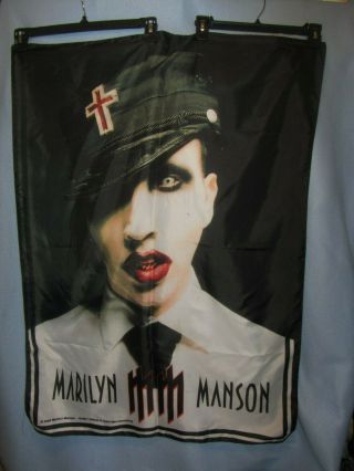 Marilyn Manson 2004 Cloth Fabric Poster Flag Wall Tapestry Meas 30x40 Rare