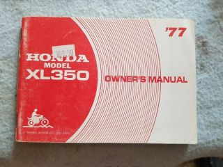 1979 Honda Xl350 & Rare Owners Handbook